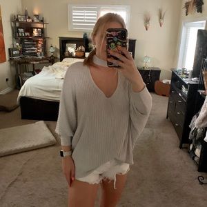 Grey sweater top
